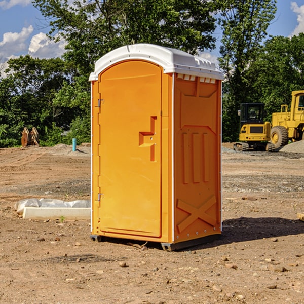 how often are the portable restrooms cleaned and serviced during a rental period in Russellville SC